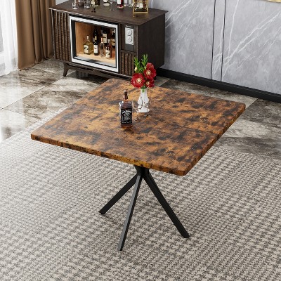 MOEPISY Square Dining Table Brown