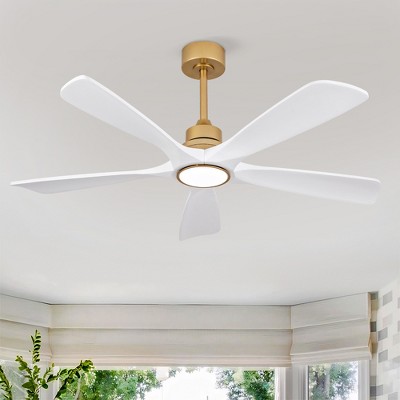 TOBILI 52 Inch Indoor Ceiling Fans With Lights, Dimmable LED, 5 Solid Wood Blades,Ceiling Fan with light for Bedroom, Living Room, Study Room
