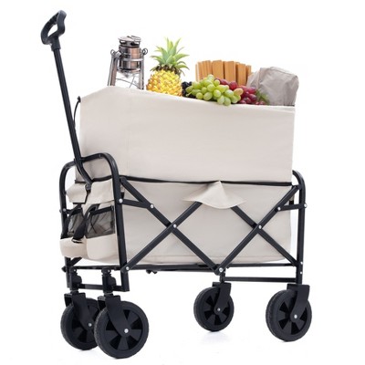 Kumasinova Extention Wagons Carts Foldable,Beach Wagon Heavy Duty Utility Wagon Grocery Cart for Camping,Shopping,Sports,Garden,225lbs