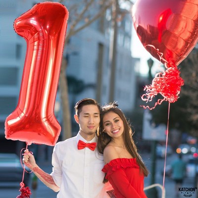 KatchOn, Giant Red One Balloon for First Birthday - 40 Inch | Berry First Birthday Party Supplies | Red 1 Balloon for First Birthday