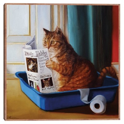 Masterpiece Art Gallery Kitty Throne Unframed Wall Canvas: Modern Animal Art, MDF & Canvas Material, 20x20"