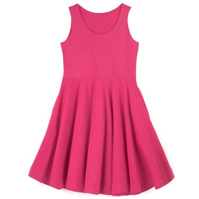 Mightly Toddler Fair Trade Organic Cotton Solid Sleeveless Twirl Dress