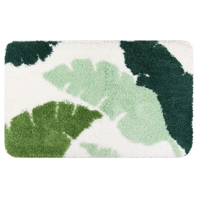 Unique Bargains Boho Cute Leaf Pattern Non-Slip Bathroom Mat