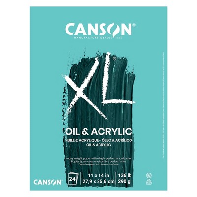Canson XL Series Oil & Acrylic Pad, Foldover Binding, 24 Sheet, 11x14 inch, 1 Count