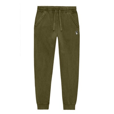Dalix Astronaut Embroidery Washed Midweight Jogger Fleece Sweatpants Soft Lounge Pant Drawstring Waistband Pockets Mens