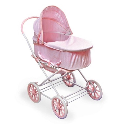 Badger Basket 3-in-1 Doll Carrier/Stroller - Pink Gingham: Includes Canopy, Stroller, 3-Point Harness, Fits 24" Dolls