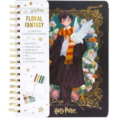 Harry Potter: Floral Fantasy 12-Month Undated Planner - by  Insights (Spiral Bound)