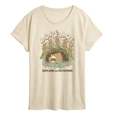 Women's - Pokémon - Bidoof Explore The Outdoors Short Sleeve Graphic T-Shirt