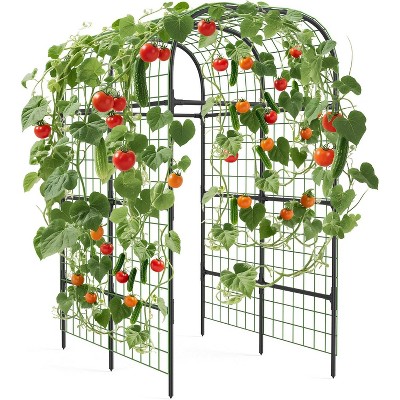 Garden Arch Cucumber Trellis, 7.3ft Tall Archway Arbor Plant Support Grape Vine Tomato Bean Trellis Backyard, for Raised Bed