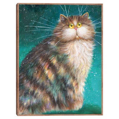 Minino Unframed Wall Canvas - Masterpiece Art Gallery: Kim Haskins Tabby Cat, Modern Decor, Vertical 24"x18"