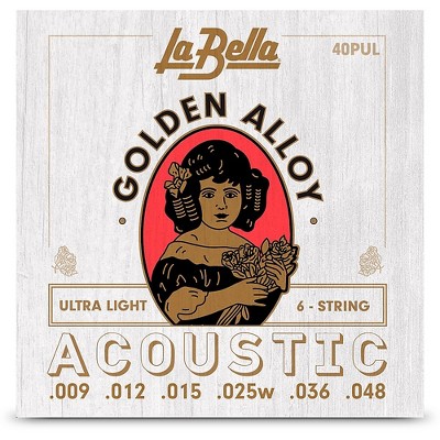 La Bella Golden Alloy 6-String Acoustic Guitar Strings
