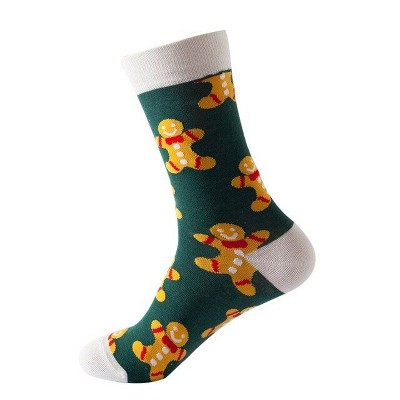 Gingerbread Man Patterned Socks (Women's Sizes, Adult Medium) from the Sock Panda - Great for Christmas