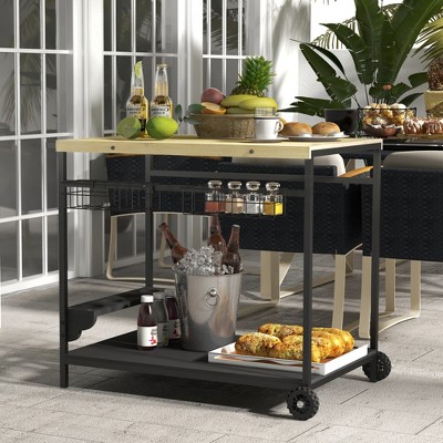 MOEPISY Outdoor Serving Cart with Wheels