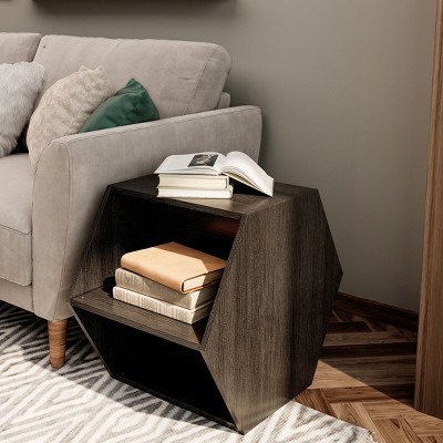 NicBex 23.62 Inch Hexagon Coffee Table Modern Wooden End Table with Storage for Living Room, Bedroom