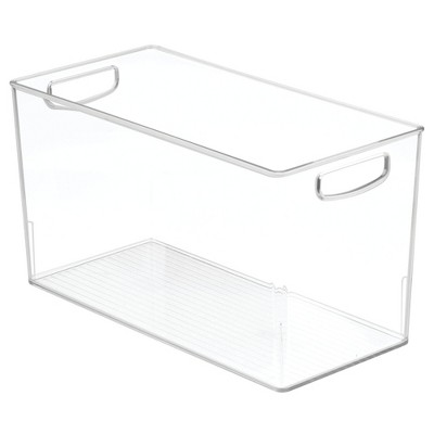 iDESIGN Recycled Plastic Pantry Storage Bin Linus Collection Clear: Kitchen Cabinet Organizer, 16"x8.89"x8"