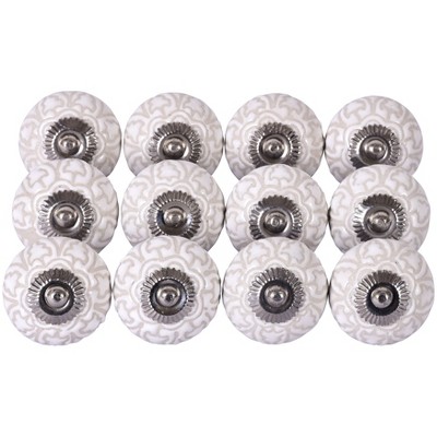 Mela Artisans Mela Artisans 12-Pack Ceramic Knobs for Dresser Drawers Drawer Knobs and Pulls White Dresser Knobs - 1.57"x1.10"