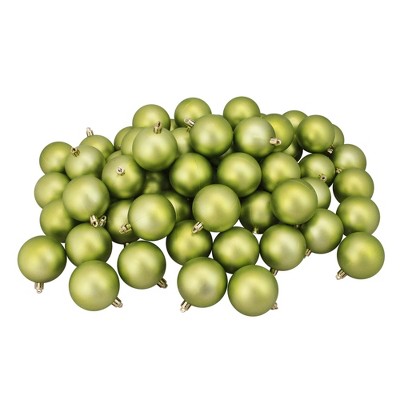 Northlight Shatterproof Matte Christmas Ball Ornaments 2.5" (60mm) - Kiwi Green - 60ct
