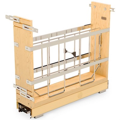Rev-A-Shelf 447-BCBBSC-5C 5 Inch Wood Bakeware Pull Out Kitchen Storage Organizer with 100 Pound Ball-Bearing Soft Close Slides