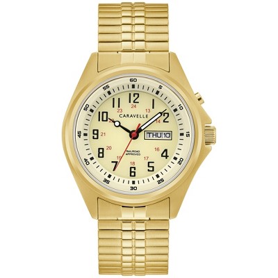 Caravelle designed by Bulova Men's Traditional 3-Hand Quartz Watch with Light Up Feature