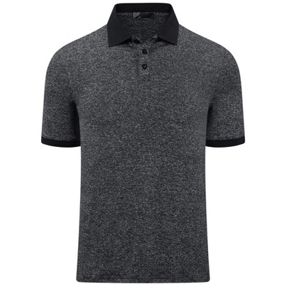 INSPIRE CHIC Men's Stretch Athletic Workout Short Sleeved Golf Heathered Polo Shirt