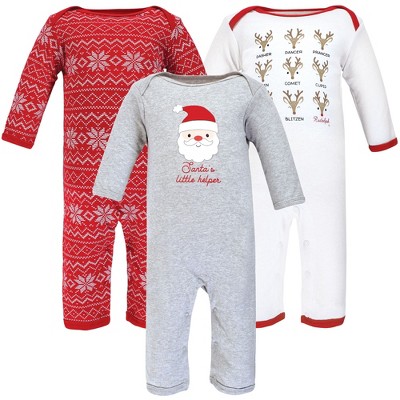 Hudson Baby Unisex Baby Cotton Coveralls, Santa Reindeer
