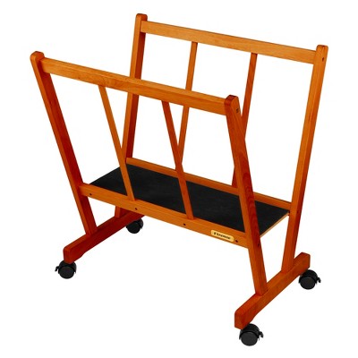 Creative Mark Firenze Wood Large Print Rack with Castors - Perfect for Display of Canvas, Art, Prints, Panels, Posters, Art Gallery Shows, Storage
