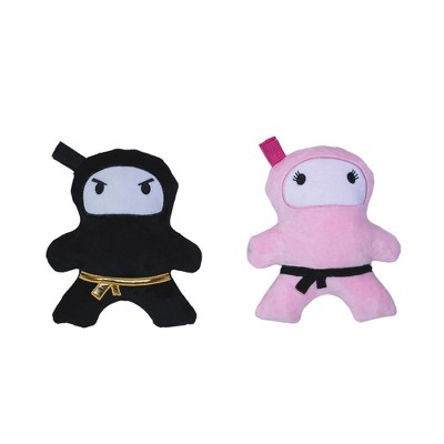 American Pet Supplies Ninja Plush Dog Chew Toy Gift Set – Plush Dog Toy with Durable Texture for Engaging Play and Cuddles – Pink & Black