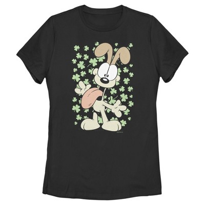 Women's Garfield St. Patrick's Day Odie Lucky Shamrocks T-Shirt