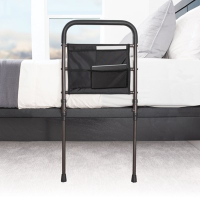 Stander Stable Bed Rail with Support Legs for Seniors, Black