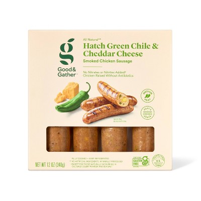 Hatch Green Chile & Cheddar Cheese Smoked Chicken Sausage - 12oz - Good & Gather™