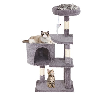 BestMassage Cat Tree 36 Inch Tall Multi-Level Cat Tower Cat Condo with Soft Plush Fabric Sisal Scratching Posts and Hanging Toys