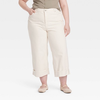 Women's Mid-Rise Cropped Vintage Wide Leg Jeans - Universal Thread™