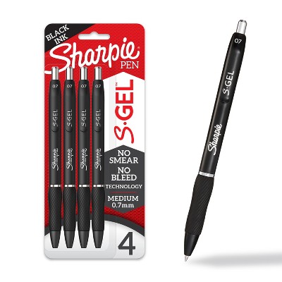Sharpie 4pk S-Gel Pens Black Ink 0.7mm Medium Tip