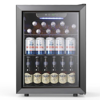 Kismile Mini Fridge 16.93 inches W Freestanding 24 Cans (12 oz.) 1.7 Cubic Feet Beverage Refrigerator with Bottle Storage and Reversible Door