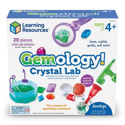 Learning Resources Gemology! Crystal Lab: Science Kit for Kids with Experiment Guide, Kindergarten Educational Focus