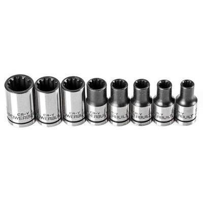 Powerbuilt 8 Piece 1/4 Inch Drive Universal Socket Set with Tray