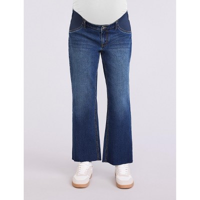 Women's Under the Belly Wide Leg Crop Jeans | Motherhood Maternity