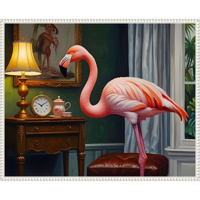 Amanti Art Flamingos Cozy Corner by Kintsugi99  Framed Canvas Wall Art