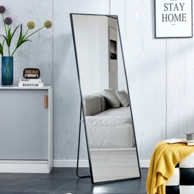 Aluminum Alloy Metal Frame Wall-mounted Full-length Mirror, Bathroom Vanity Mirror, Bedroom Porch, Decorative Mirror, Clothing Store