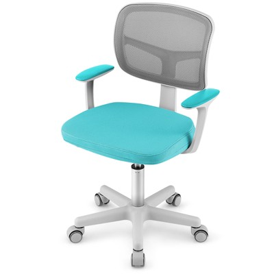 Costway Auto Lock Kids Mesh Chair with Armrests Height Adjustable 360-Degree Swivel Pink/Blue/Green/Purple/Grey