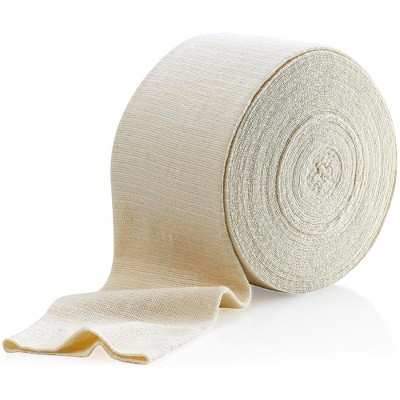 Elastic Tubular Support Bandage Size D - 10M Roll (3" x 33ft), Natural Color, Cotton Spandex for Large Knee or Medium Thigh Support