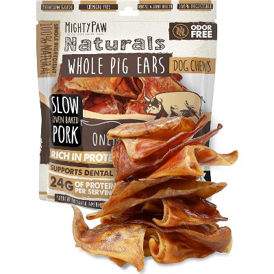 Mighty Paw Pig Ears for Dogs | Natural Chews, Full or Half Ears | 12 Pack
