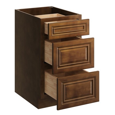 CASAINC 18 in. W x 24 in. D x 34.5 in. H Base Kitchen Cabinet with 3 Soft-Close Drawers – RTA Plywood Cabinets
