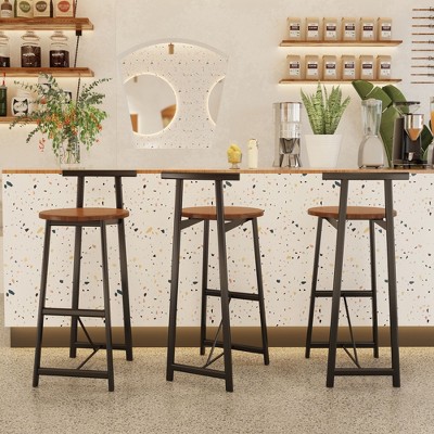 PAGED Bar Stools Set of 2 Modern Swivel Counter Stools with Hand Woven Seat and Metal Frame for Dining Room