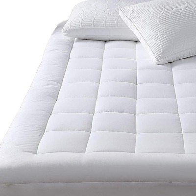 Aoibox Queen Mattress Pad Cover Cooling Pillow Top Down Alternative Fill Deep Pocket 8-21 Inch White Soft Breathable