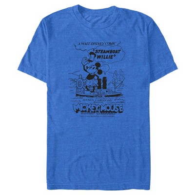 Men's Mickey & Friends Mickey Mouse Steamboat Willie Retro Poster T-Shirt
