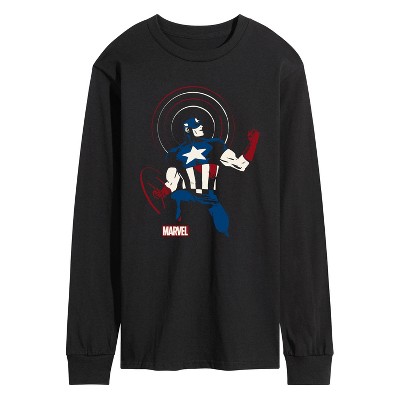 Men's - Marvel - Captain America Shield Pose Long Sleeve Graphic T-Shirt