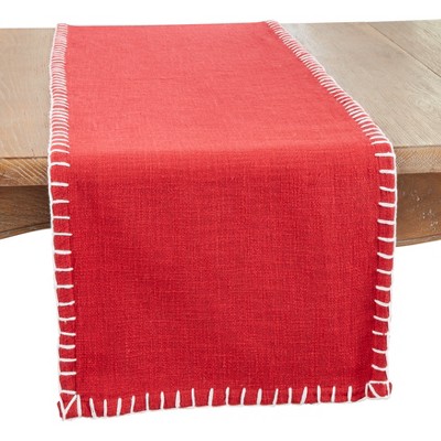 Saro Lifestyle Woven Warmth Chunky Whip Stitch Table Runner