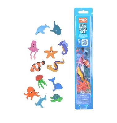 Wild Republic Nature Tube Ocean Babies Figurines, 12 Pieces