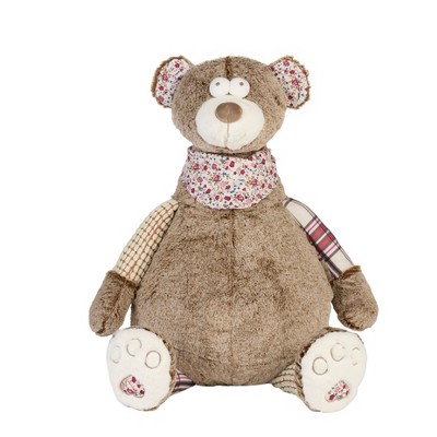 Mina Victory Plush Lines Bear 22" x 26" Brown Indoor